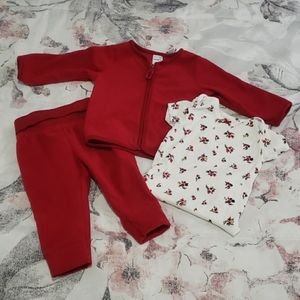Carter's 3 piece set, baby girl, BURGUNDY set